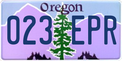 OR license plate 023EPR