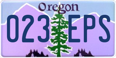 OR license plate 023EPS