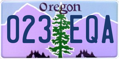 OR license plate 023EQA