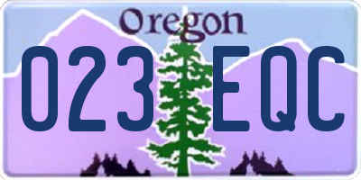 OR license plate 023EQC