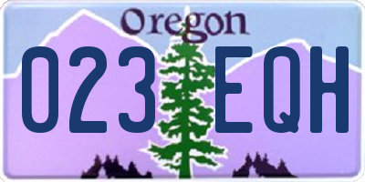 OR license plate 023EQH