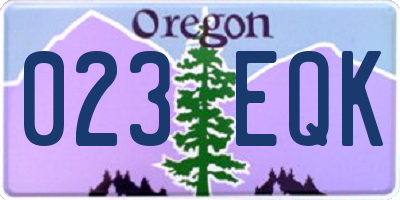 OR license plate 023EQK