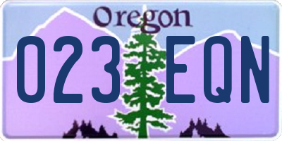OR license plate 023EQN