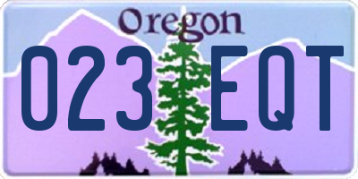 OR license plate 023EQT