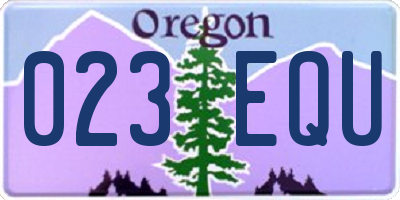 OR license plate 023EQU
