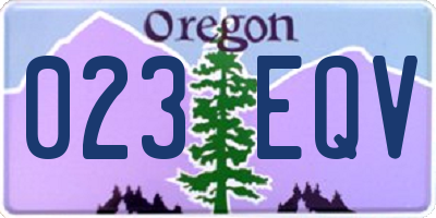 OR license plate 023EQV
