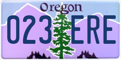 OR license plate 023ERE