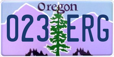 OR license plate 023ERG