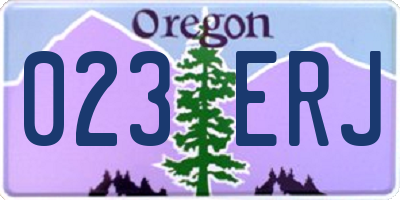 OR license plate 023ERJ
