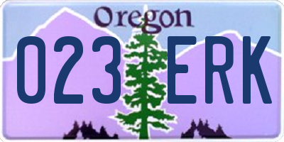 OR license plate 023ERK