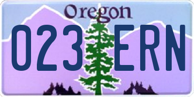 OR license plate 023ERN