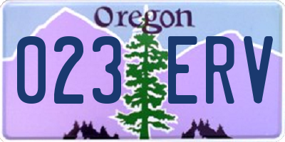 OR license plate 023ERV