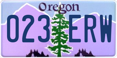 OR license plate 023ERW