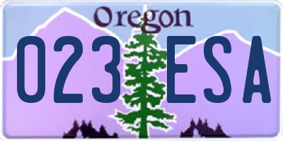 OR license plate 023ESA