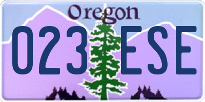 OR license plate 023ESE