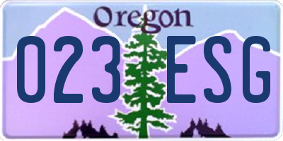 OR license plate 023ESG