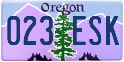 OR license plate 023ESK