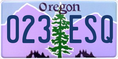 OR license plate 023ESQ