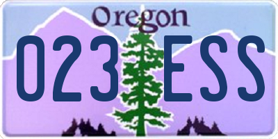 OR license plate 023ESS