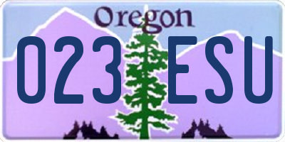 OR license plate 023ESU