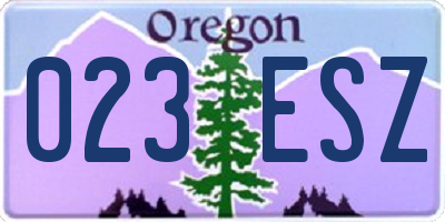 OR license plate 023ESZ