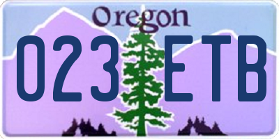 OR license plate 023ETB