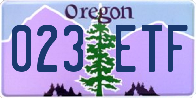 OR license plate 023ETF