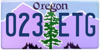 OR license plate 023ETG