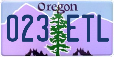 OR license plate 023ETL