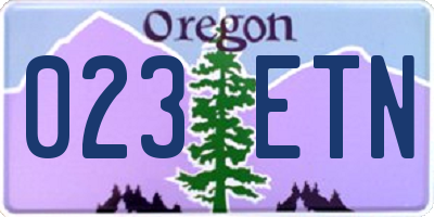 OR license plate 023ETN