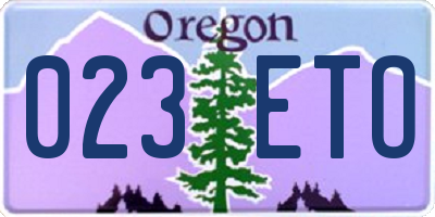 OR license plate 023ETO