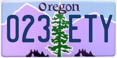 OR license plate 023ETY