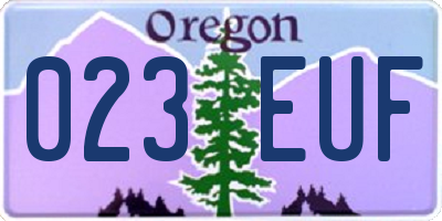 OR license plate 023EUF