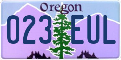 OR license plate 023EUL
