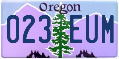OR license plate 023EUM