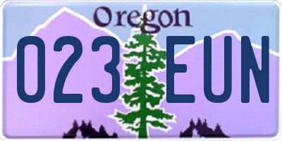 OR license plate 023EUN