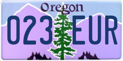 OR license plate 023EUR