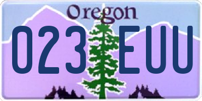 OR license plate 023EUU