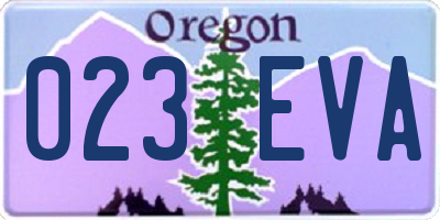 OR license plate 023EVA