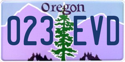OR license plate 023EVD