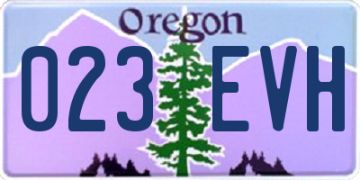 OR license plate 023EVH