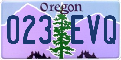OR license plate 023EVQ