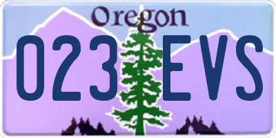 OR license plate 023EVS