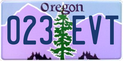 OR license plate 023EVT