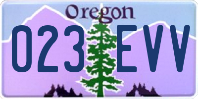 OR license plate 023EVV