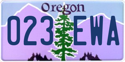 OR license plate 023EWA