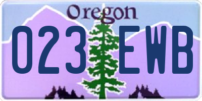OR license plate 023EWB