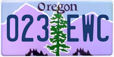 OR license plate 023EWC