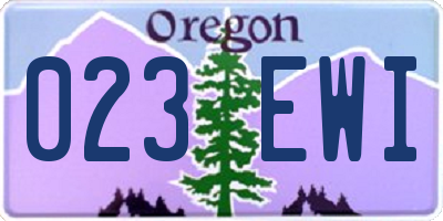 OR license plate 023EWI