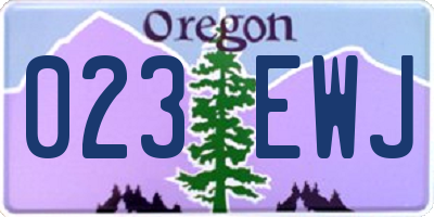 OR license plate 023EWJ